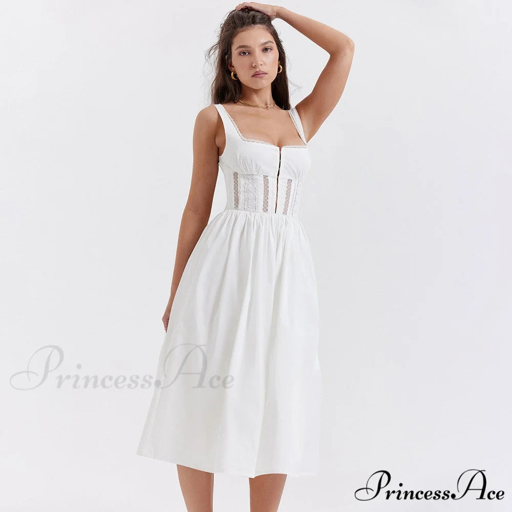 In the Clouds Charming Corset Bustier Midi Dress