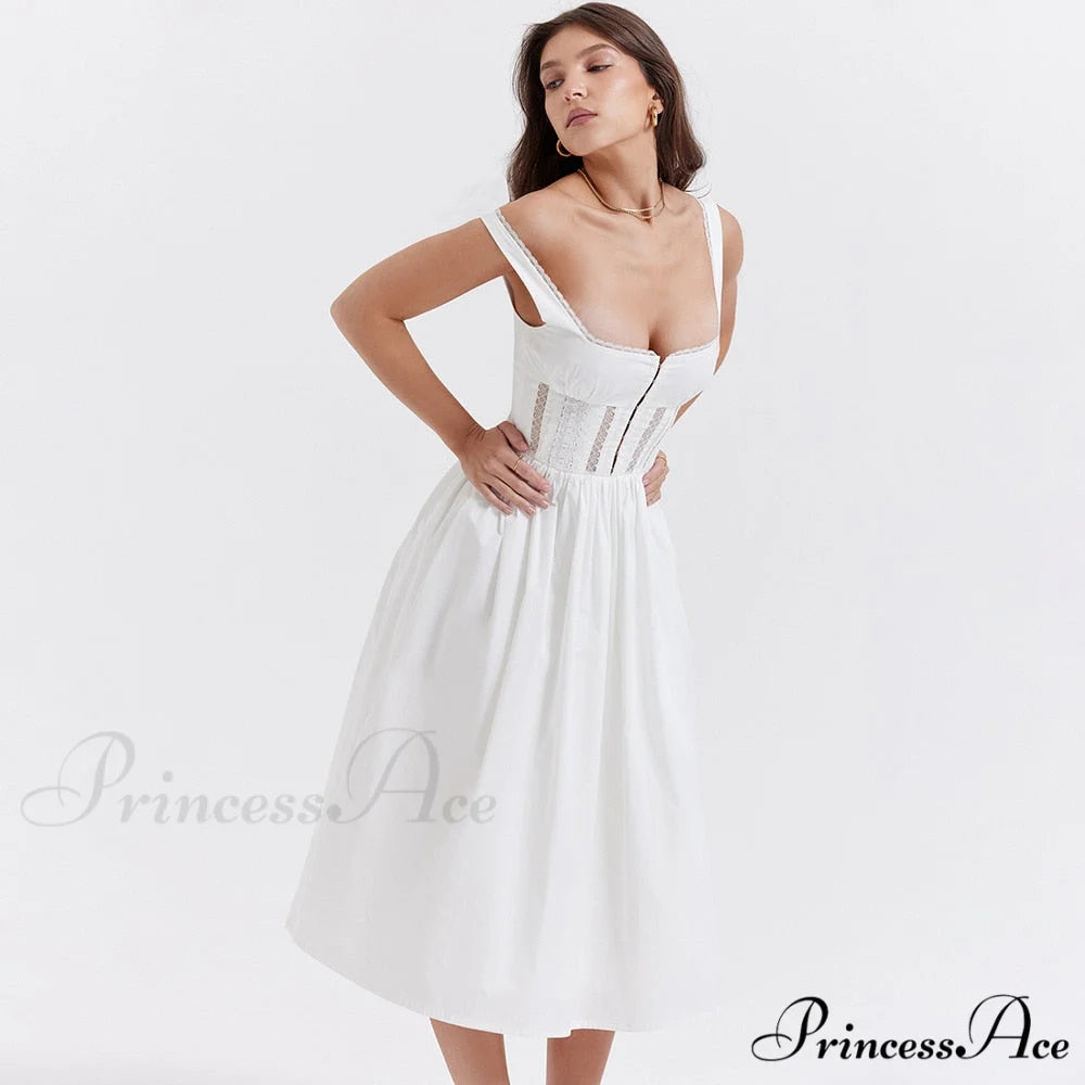 In the Clouds Charming Corset Bustier Midi Dress