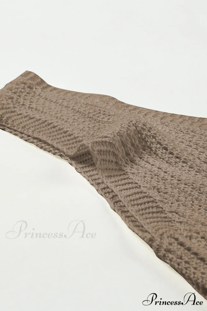 in V Knit Top Neck Tank Khaki