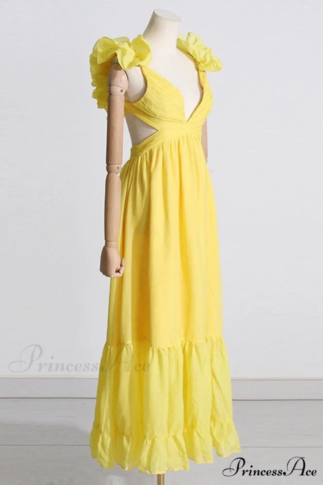 Indy Elegant Chiffon Dress L / Pink