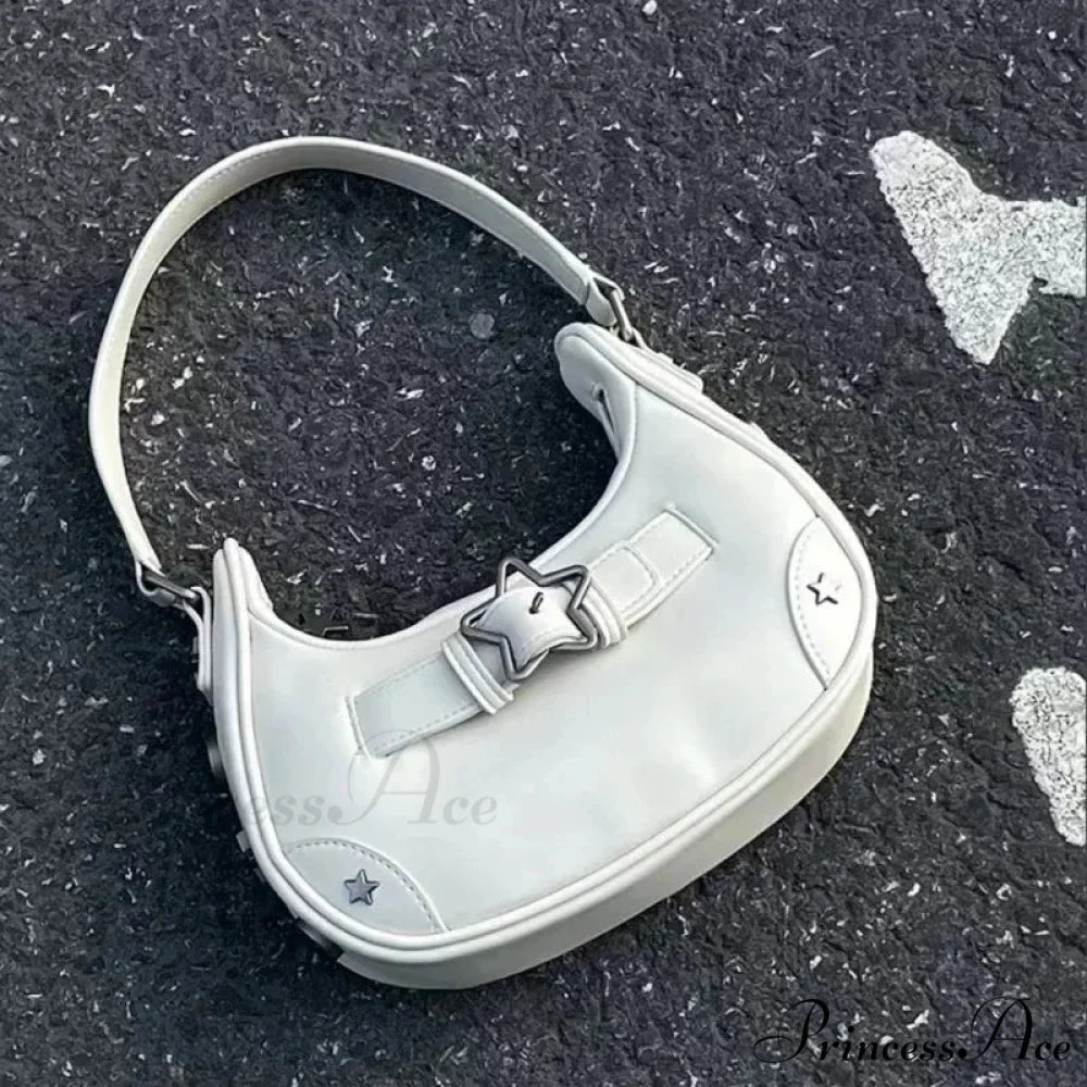 Informal Adorable Ivory Star Shoulder Purse WHITE shoulder-250126