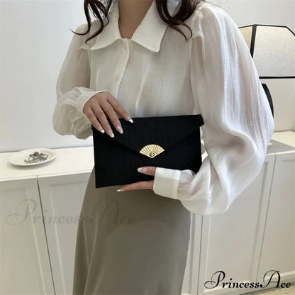 Informal Basic Felt Envelope Clutch Wristlet wristlet-250126