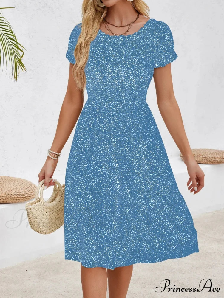 Informal Bohemian Seaside Flower Dress BLUE / S oldfloraldress-250126