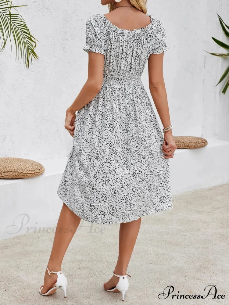Informal Bohemian Seaside Flower Dress oldfloraldress-250126