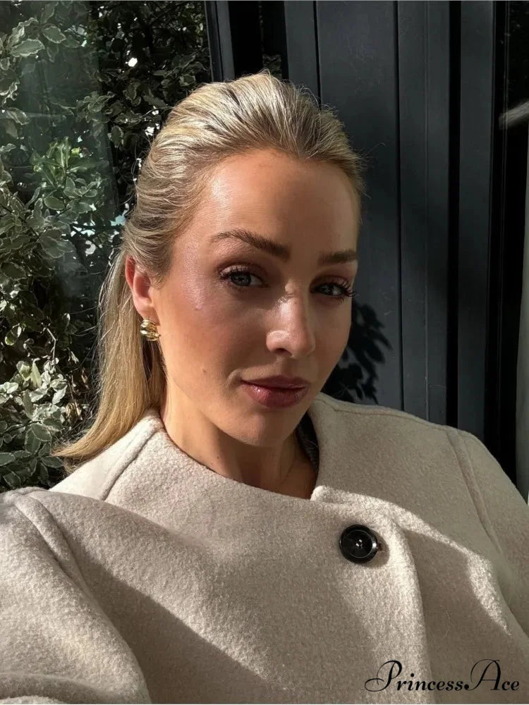 Informal Circular Neck Baggy Woolen Overcoat overcoats-241228