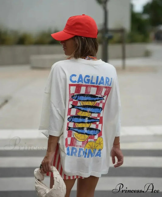 Informal Fish Year 2000 Graphic T-shirt white1 / S t-shirt-250223