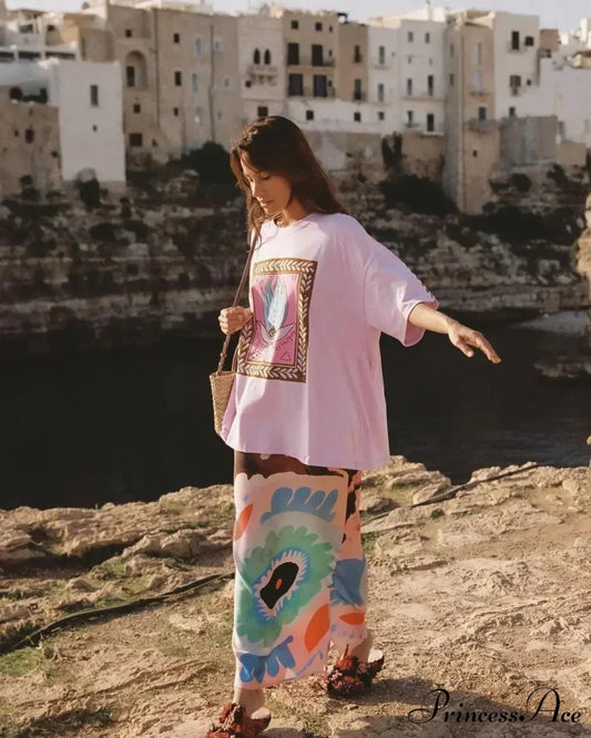 Informal Lotus Peepers Graphic T-shirt t-shirt-250223