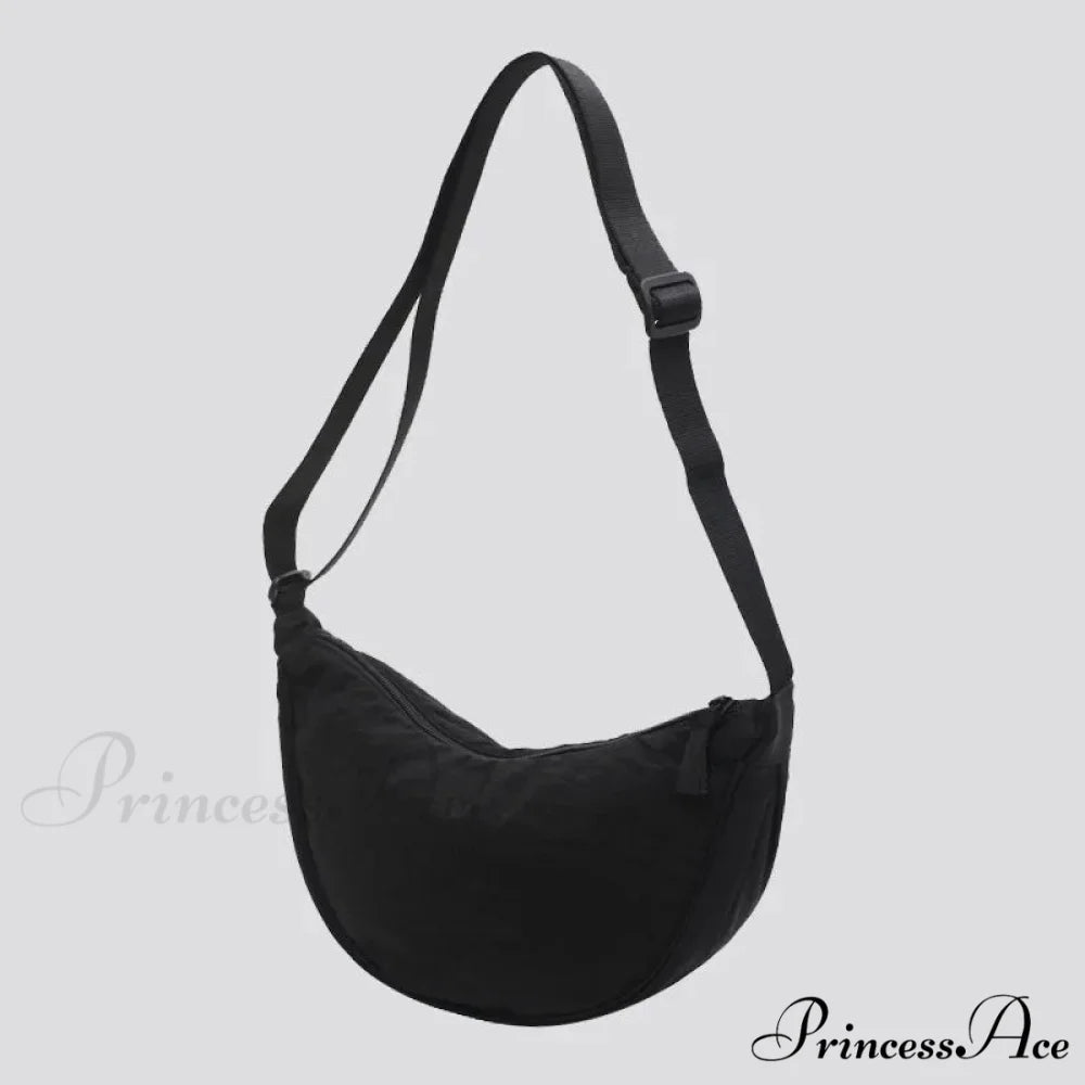 Informal Nylon Creator Hobos Crossbody Bag Black crossbody-250126