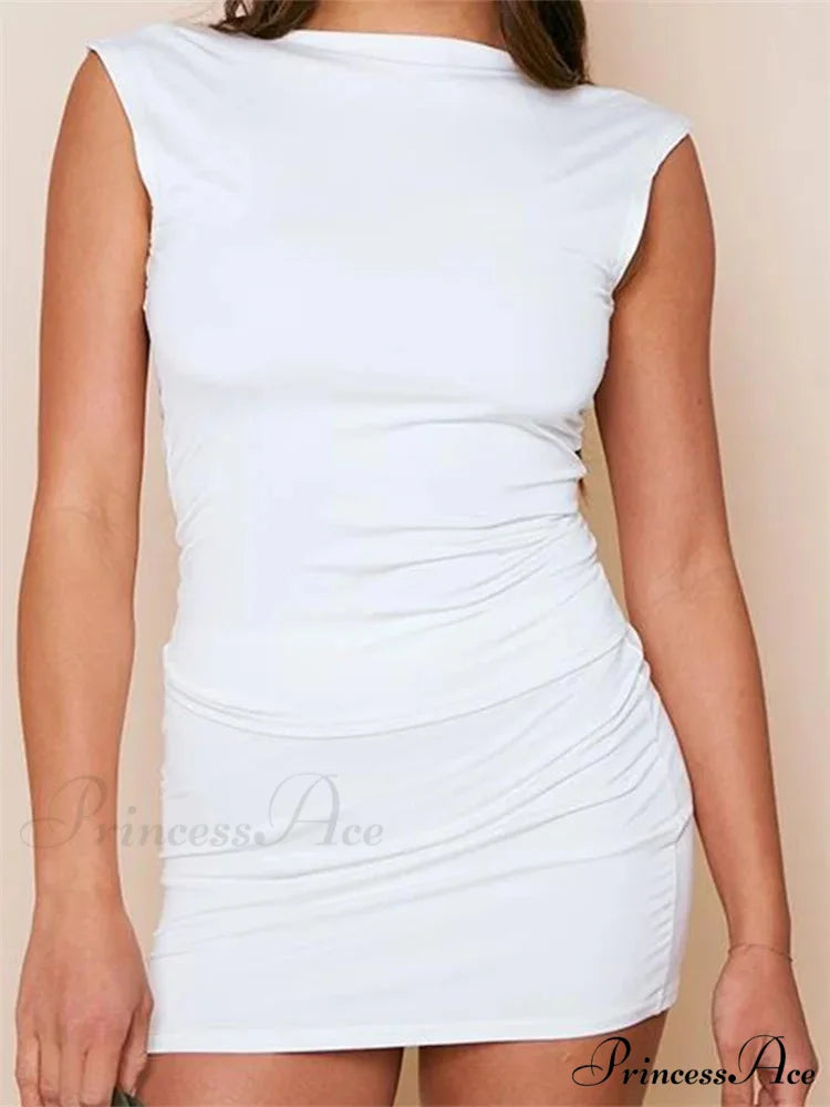 Informal Open-Back Tank Crop Top with Short Waist Mini Skirt Set WHITE / S twopiecesset-250126