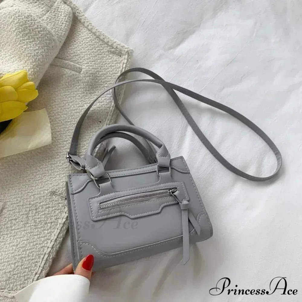 Informal Western Style Petite Crossbody Purse Gray handbag-250126