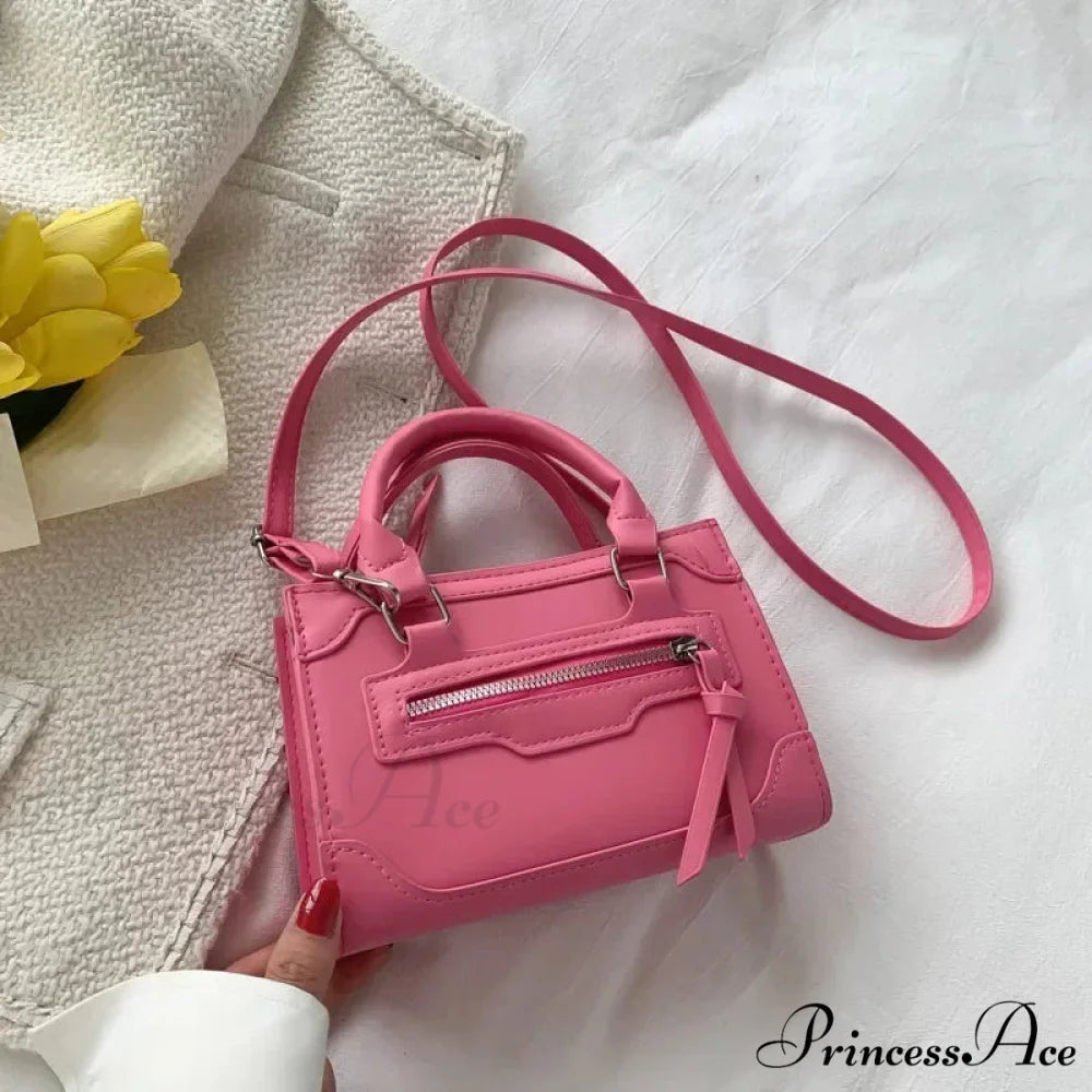 Informal Western Style Petite Crossbody Purse Pink handbag-250126