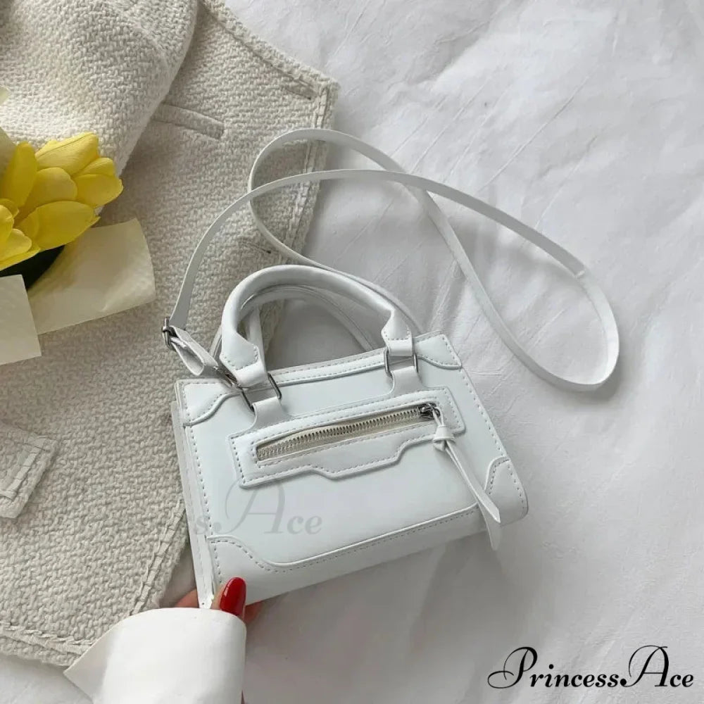 Informal Western Style Petite Crossbody Purse White handbag-250126