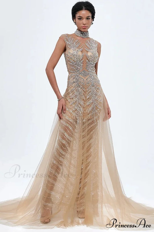 Irina Beaded Graceful Maxi Dress Nude / 2