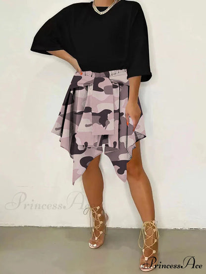 Irregular Buttoned Graceful Rib Crop Top Pink / M