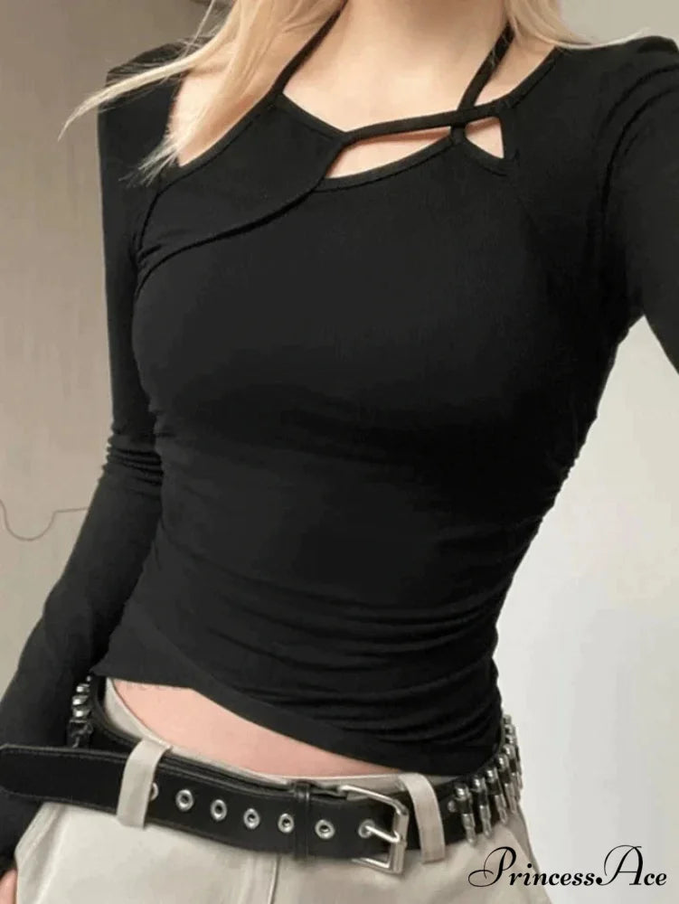 Irregular Charming Cuff Ring Black / S