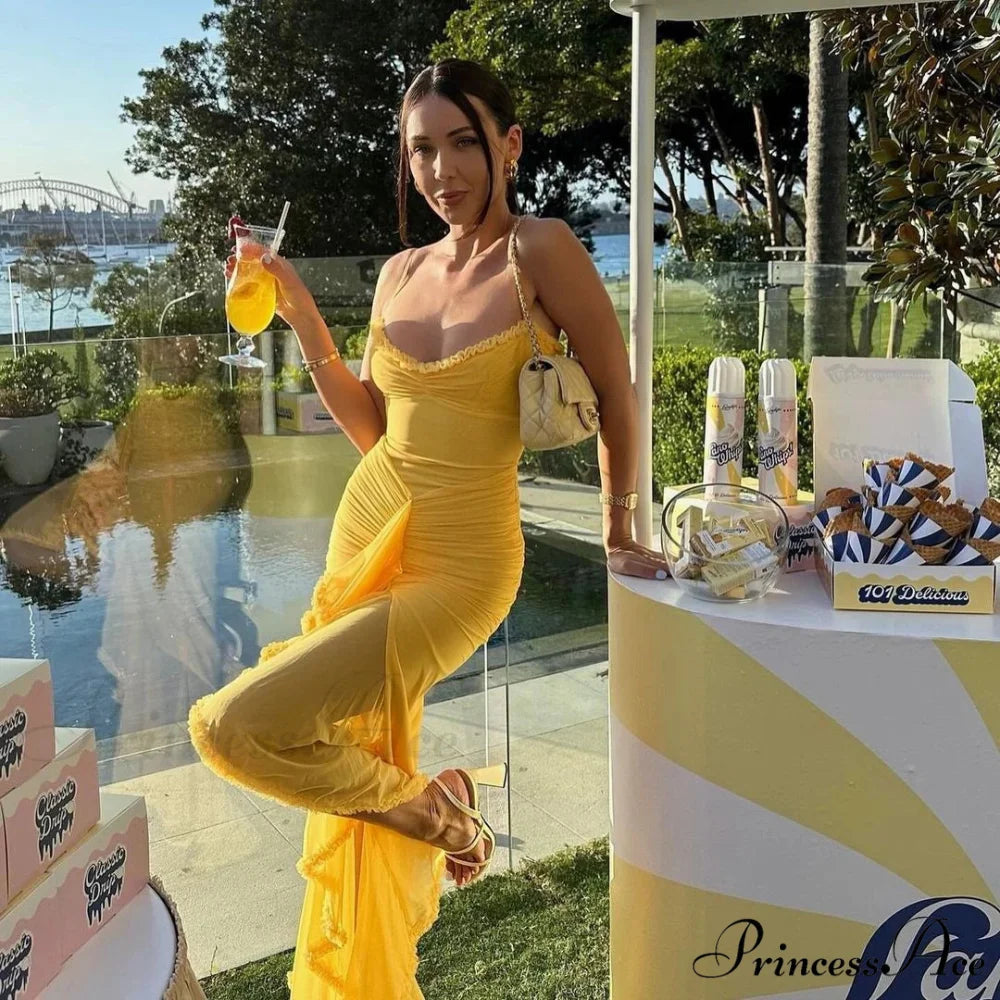 Irregular Frilly Vacation Dress vacationdress-250223