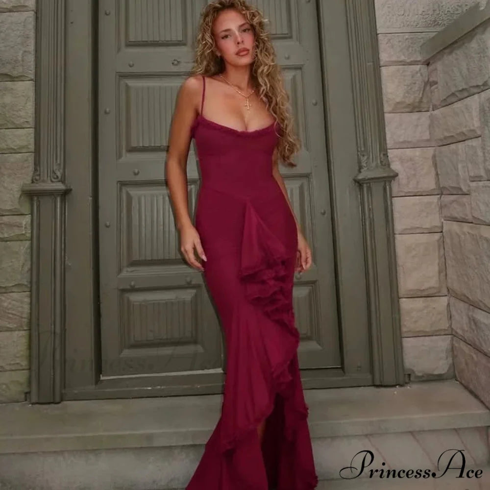 Irregular Frilly Vacation Dress vacationdress-250223