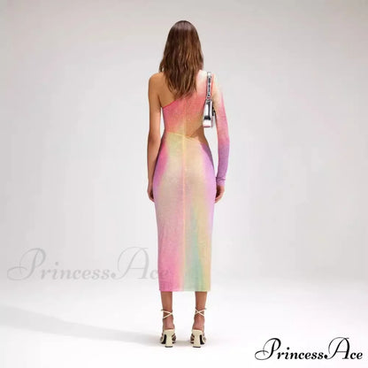 Irregular Off-The-Shoulder Vibrant Luxury Prom Gown promdress-250223
