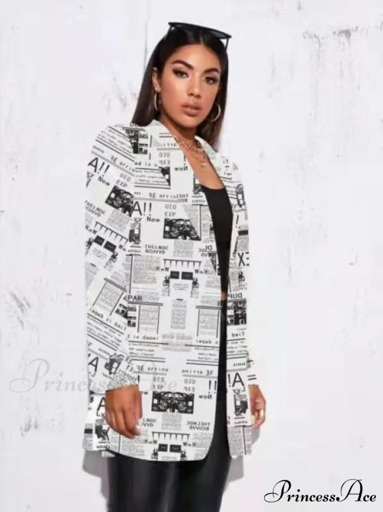 Irregular Printing Blazer