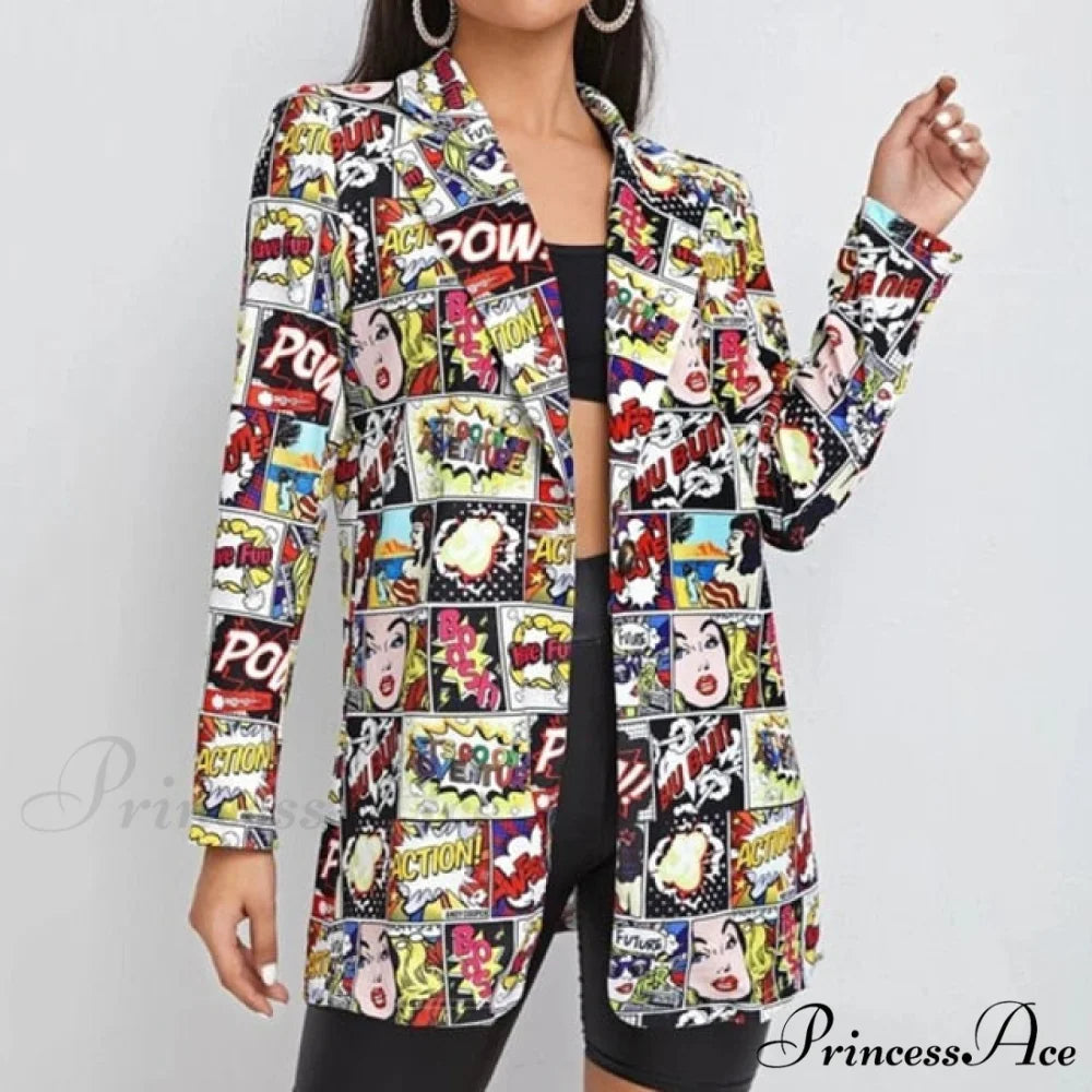 Irregular Printing Blazer colorful 2 / S