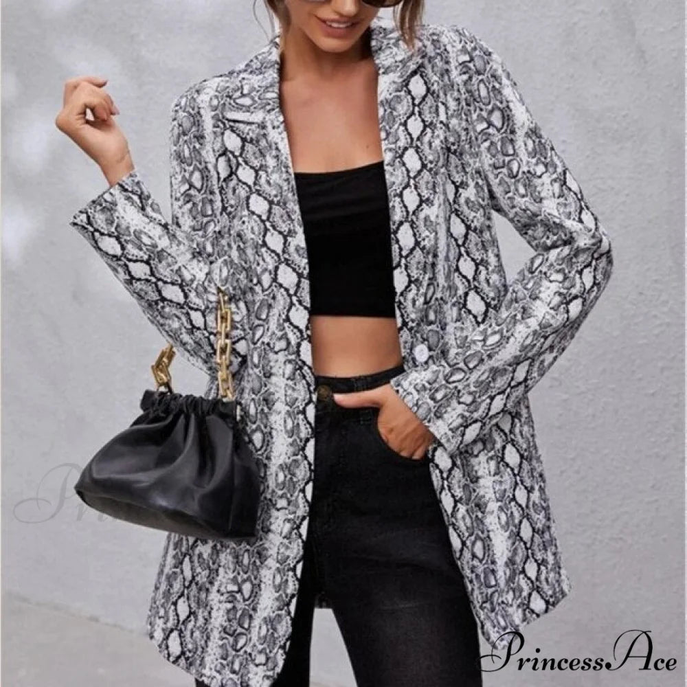 Irregular Printing Blazer grey / S