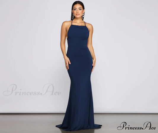 Isabella Halter Stylish A-Line Formal Dress
