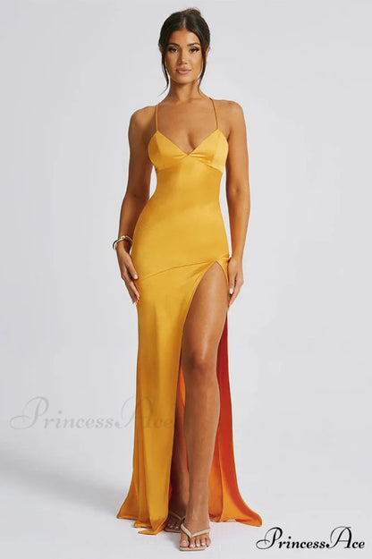 Isobel Elegant Maxi Dress XS / Tangerine
