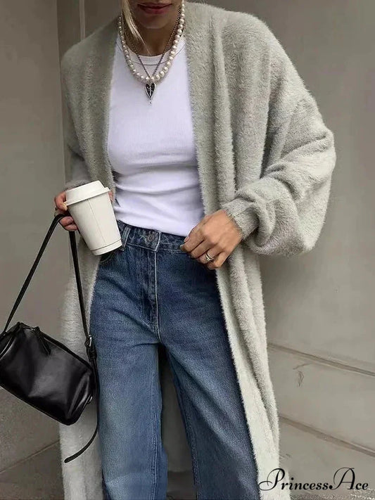 Ivory Knitted Cinched Style Cardigan cardigans-241228