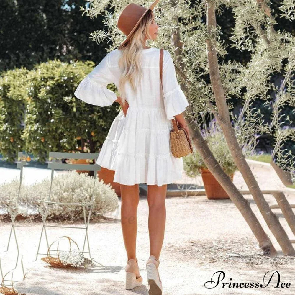 Ivory Petite Attire Festive Shoreline Attire White / One Size bohodress-250126