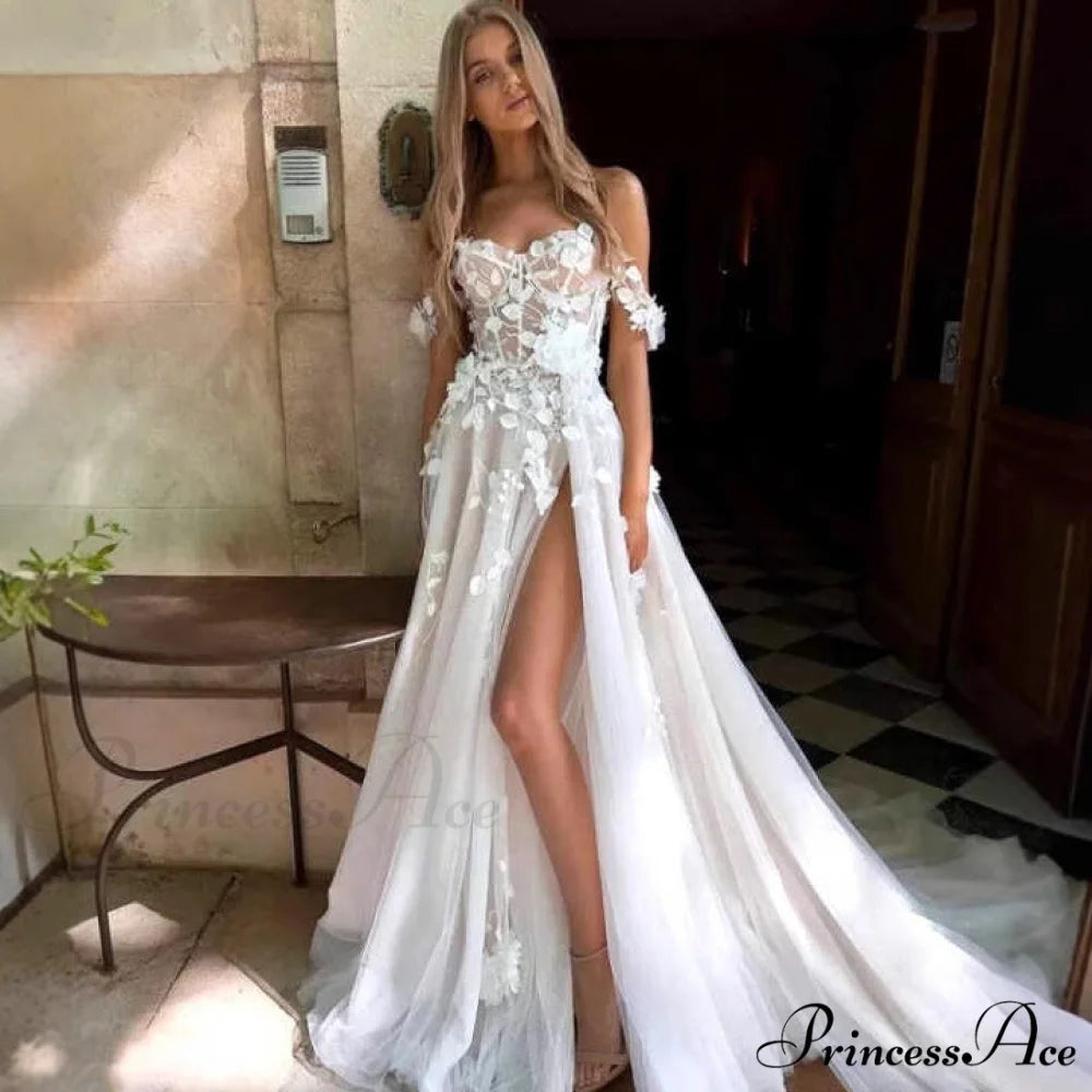 Ivory Siren Lace Open-Back Bridal Gown weddingdress-250223