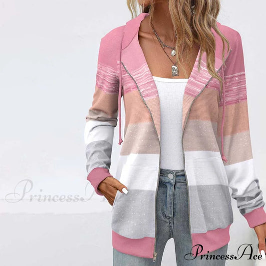Jacket Hooded with Color Blocking