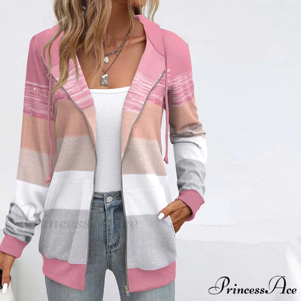 Jacket Hooded with Color Blocking Multicolor / S