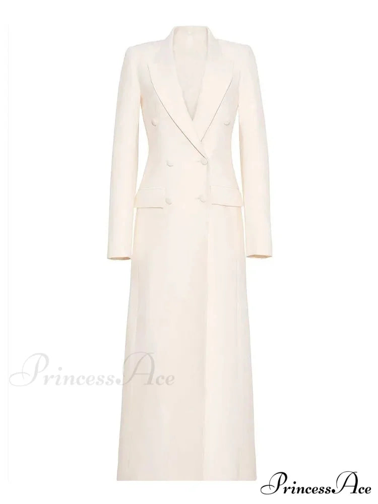 Jacket Indented Lapel Dual-Buttoned Overcoat overcoats-241228