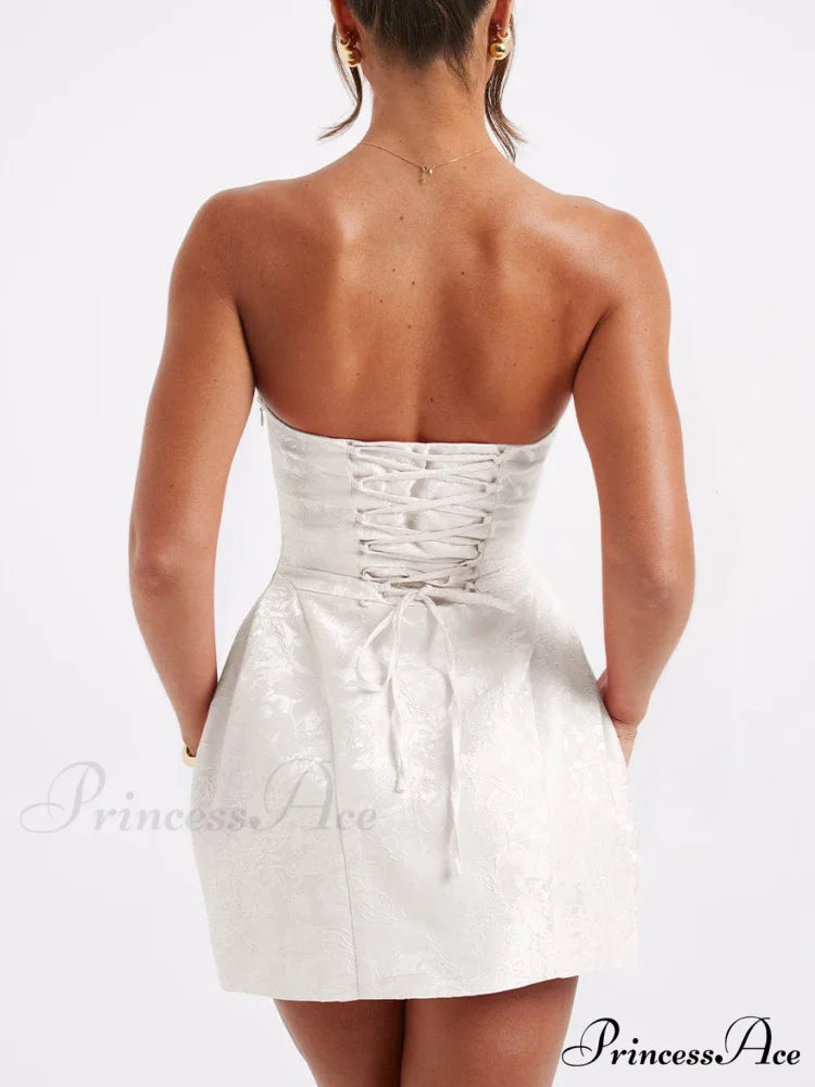 Jacquard Suspender Slim Charming Fit A-Hem Mini Dress