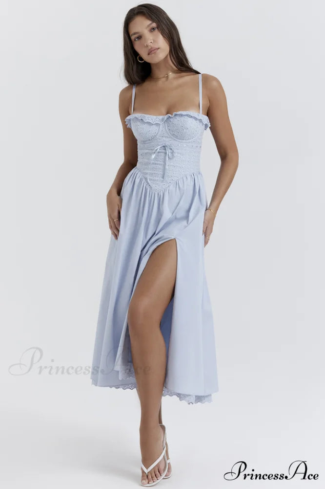 Jaime Broderie Stylish Anglais Midi Sundress