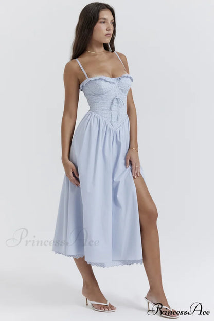 Jaime Broderie Stylish Anglais Midi Sundress