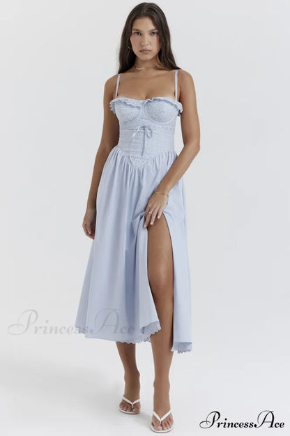 Jaime Broderie Stylish Anglais Midi Sundress