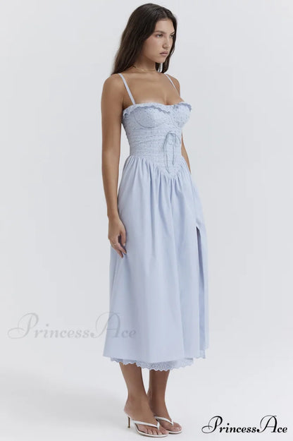 Jaime Broderie Stylish Anglais Midi Sundress