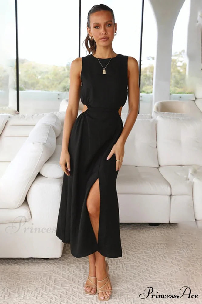 Jamila Elegant Midi Dress S / Black