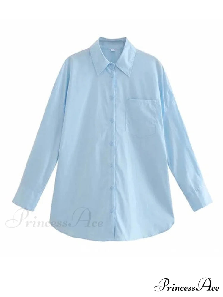 JANE OVERSIZED SHIRT Blue / S