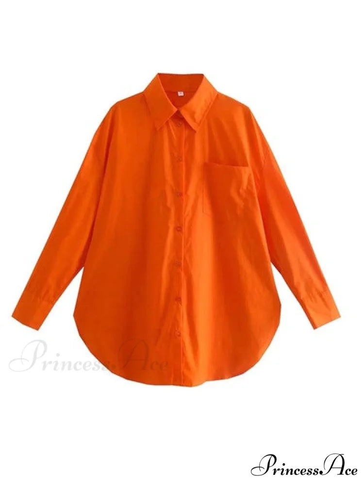 JANE OVERSIZED SHIRT Orange / S