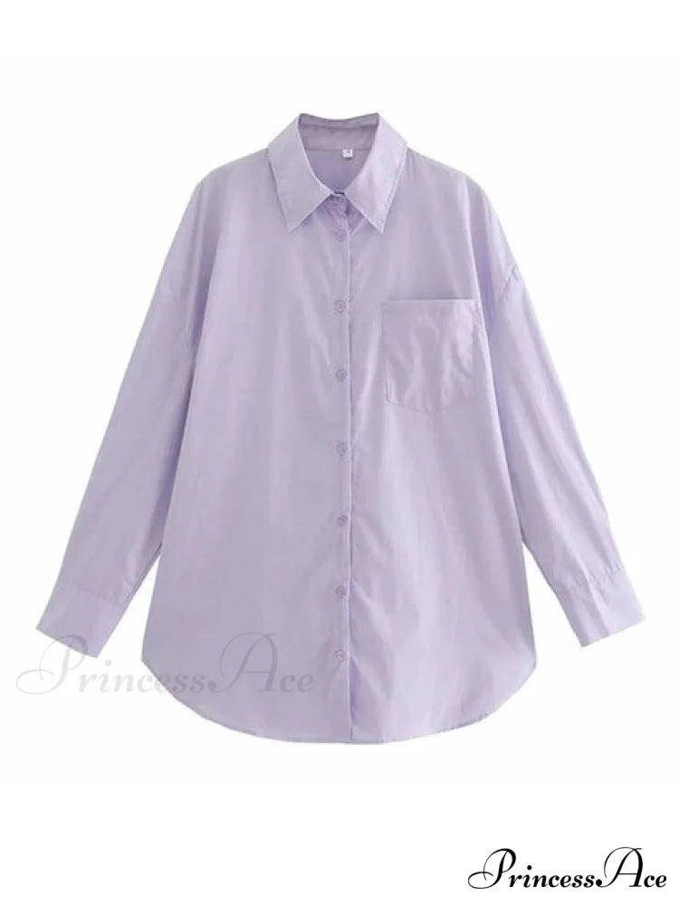 JANE OVERSIZED SHIRT Purple / S