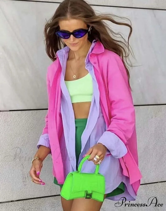 JANE OVERSIZED SHIRT Rose / S