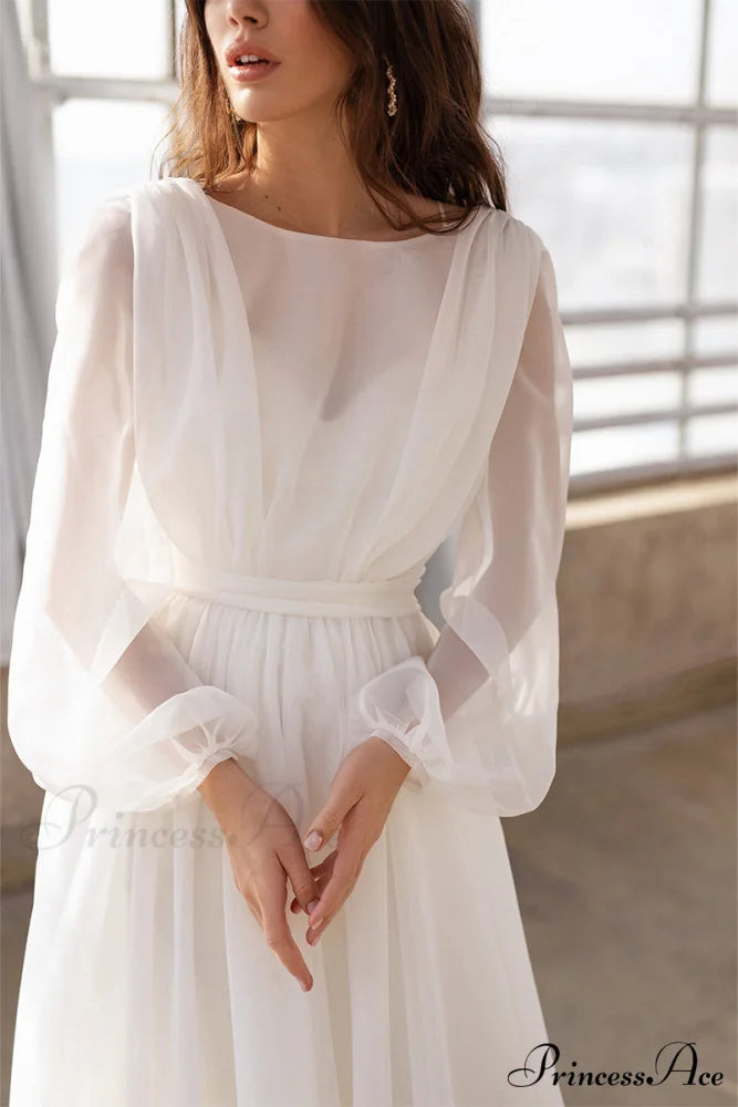 Jasmine Long Graceful Sleeve Wedding Gown