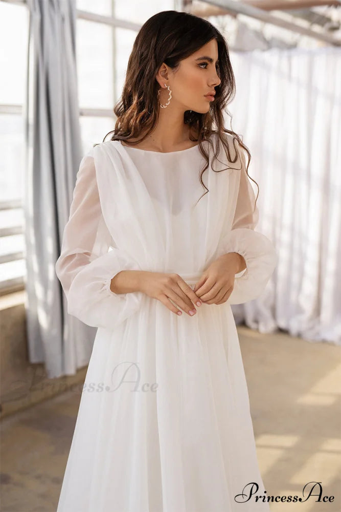 Jasmine Long Graceful Sleeve Wedding Gown