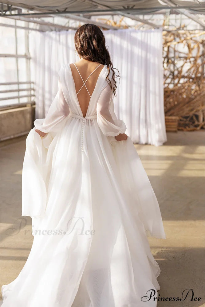 Jasmine Long Graceful Sleeve Wedding Gown