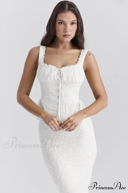 Jean Embroidery Stylish Ruffle Top
