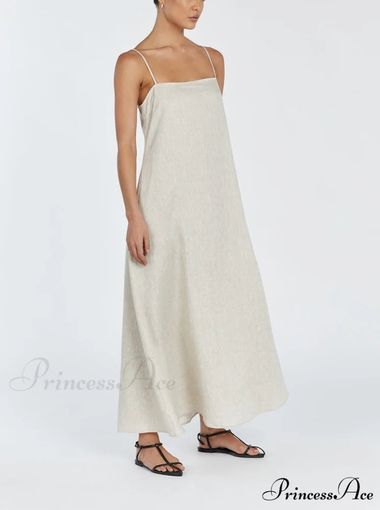 Jem Natural Stylish Linen Maxi Dress