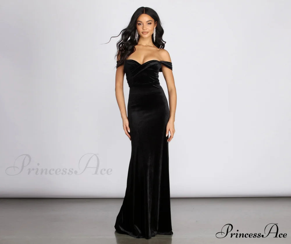 Jenisa Formal Off Charming The Shoulder Dress BLACK / 1