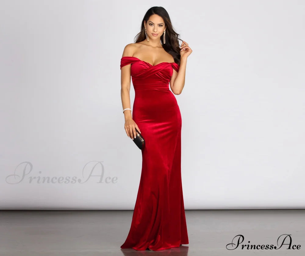 Jenisa Formal Off Charming The Shoulder Dress RED / 1